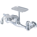 Central Brass Two Handle Wallmount Kitchen Faucet, NPT, Wallmount, Polished Chrome, Connection Size: 1/2" 0048-UA